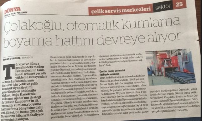 ÇOLAKOĞLU MAKINA'DAN YATIRIM ATAĞI