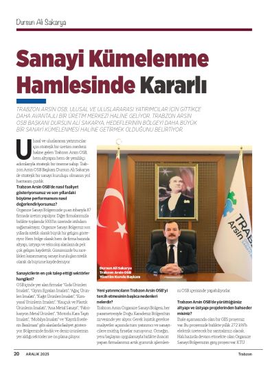 Başkanımızın inbusiness Dergisi Röportajı